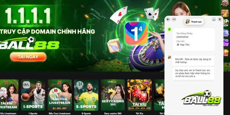 Giao diện vào Ball88